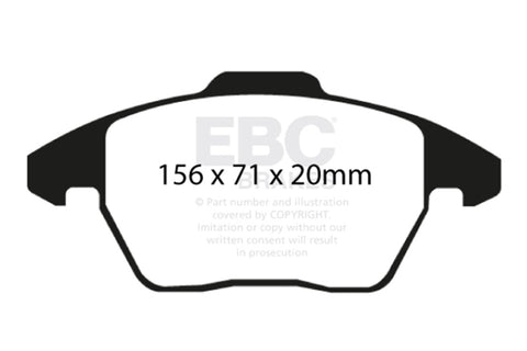 EBC 06-13 Audi A3 2.0 Turbo (Girling rear caliper) Greenstuff Front Brake Pads