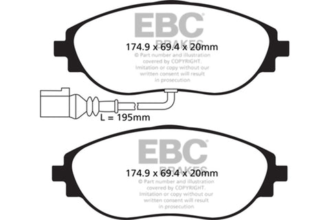 EBC 12+ Volkswagen CC 3.6 Greenstuff Front Brake Pads