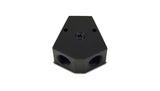 Vibrant Billet Aluminum Y-Block Fitting with 1/8in NPT Port - 1/2in NPT x 3/8in NPT x 3/8in NPT