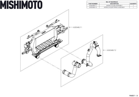 Mishimoto 21+ Bronco 2.3L High Mount INT Kit BK Core BK Pipes