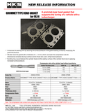 HKS Subaru FA24 1.2mm Thickness 11.3 CR Grommet Type Head Gasket