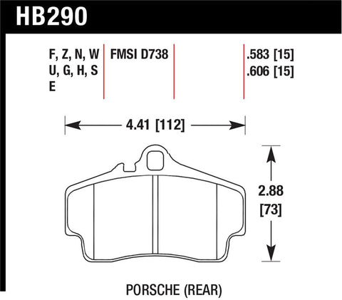 Hawk Performance 98-10 Porsche 911 Carrera 2 / 07-12 Boxster S DTC-70 Race Rear Brake Pads