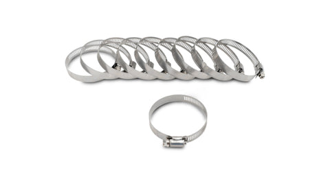 Vibrant S.S. Worm Gear Clamps Pack of 10 - Clamping Range: 1.30in - 2.16in (33mm - 55mm)