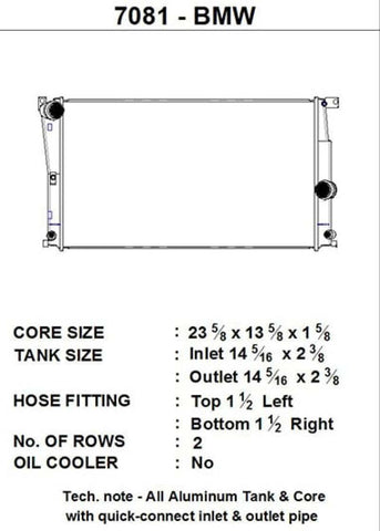 CSF BMW 2 Series (F22/F23) / BMW 3 Series (F30/F31/F34) / BMW 4 Series (F32/F33/F36) A/T Radiator
