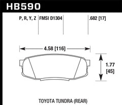 Hawk 2019 Toyota Tundra/2019 Lexus NX300 HP Plus Brake Pad Set