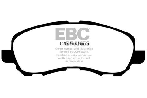 EBC 11-14 Chrysler 200 2.4 Ultimax2 Front Brake Pads