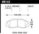 Hawk 97-01 Honda Prelude Blue 9012 Street Front Brake Pads