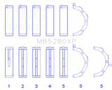 King Engine Bearings Ford Prod. V8 4.6L/5.4L (Size STD) Performance Main Bearing Set - Size STD
