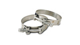 Vibrant SS T-Bolt Clamps Pack of 2 Size Range: 3.50in to 3.80in O.D. For use w/ 3.25in I.D. coupling