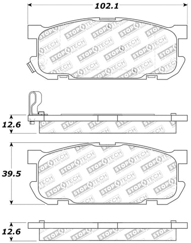 StopTech Performance 01-05 Miata w/ Sport Suspension Rear Brake Pads D891