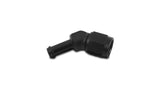 Vibrant -8AN to 3/8in Hose Barb 45 Degree Adapter - Anodized Black