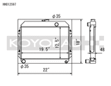 Koyo 70-74 Toyota Celica 1.6/2.0L I4 (MT) Radiator