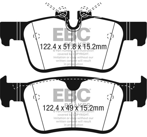 EBC 2017+ Volvo S90 2.0L Turbo Redstuff Rear Brake Pads