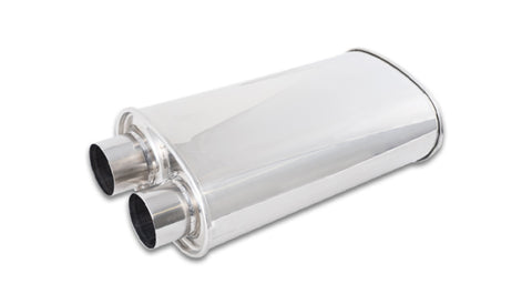 Vibrant Streetpower Oval Muffler 2.50in Inlet/Outlet (Same side)