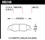 Hawk 97-12 Corvette/01-04 Z06/05-09 Z51 DTC-70 Race Rear Brake Pads