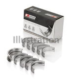King Engine Bearings Mini W10B16A/W11B16A Silicon Bi-Metal Aluminum Main Bearing Set - Size +0.25mm