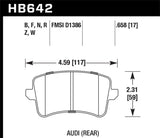 Hawk 2009-2016 Audi A4 HP+ Street Rear Brake Pads