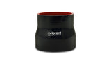 Vibrant 4 Ply Reinforced Silicone Transition Connector- 2.25in I.D. x 2.75in I.D. x 3in long (BLACK)