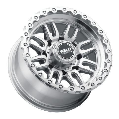 Weld Off-Road Swift 17x9in - 5x114.3 / 5x127 BP - ET-12 78.1mm CB Gloss Silver Machined Wheel & Ring
