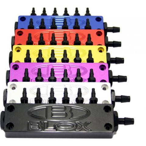 BLOX Racing Billet 6-Port Vacuum Manifold Kit - Black