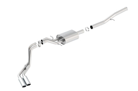 Borla 14 Silv/Sierra 1500 EC Std/CC Short 143.5in WB S-Type Dual Rolled Side Exit Cat-Back Exhaust