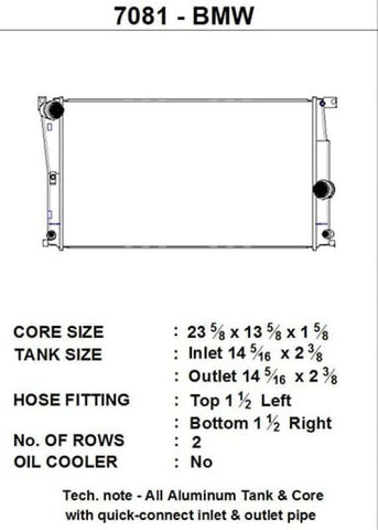 CSF BMW 2 Series (F22/F23) / BMW 3 Series (F30/F31/F34) / BMW 4 Series (F32/F33/F36) A/T Radiator