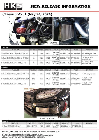 HKS S-Type O/C KIT FK8 CIVIC TYPE-R BLK