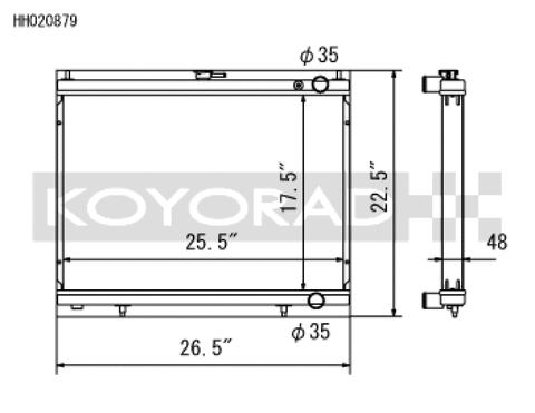 Koyo 1998-Aug 2000 Nissan Skyline GT-R R34 2.6L Turbo Radiator