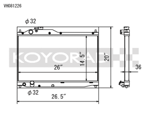 Koyo 00-09 Honda S2000 2.0/2.2L (MT) Radiator