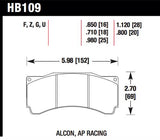 Hawk AP Racing Alcon DTC-60 Race Brake Pads