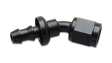 Vibrant Push-On 30 Degree Hose End Elbow Fitting Size -4AN