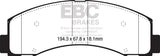 EBC 2018+ Ford F-150 2.7L Twin Turbo (2WD) Extra Duty Front Brake Pads