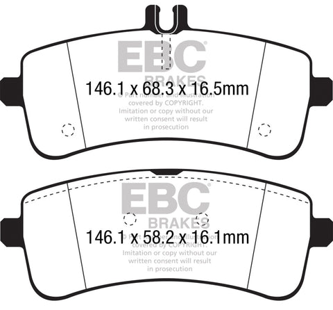 EBC 2015+ Mercedes-Benz C63 S AMG (W205) 4.0L Twin Turbo Bluestuff Rear Brake Pads