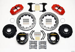 Wilwood Narrow Superlite 4R Rear P-Brk Kit 12.88in Drilled Red Chevy 12 Bolt w/ C-Clips