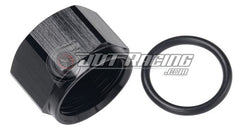 AN16 16AN Flare Cap with Internal O-Ring ORB Black Aluminum High Quality (Qty 1)