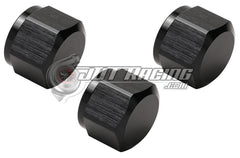 AN10 10AN Flare Cap with Internal O-Ring ORB Black Aluminum High Quality (Qty 3)