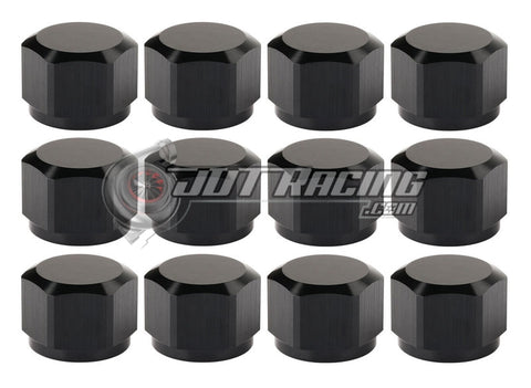 JDT Racing AN10 10AN Flare Cap w/ Internal O-Ring ORB Black Aluminum High Quality (Qty 12)