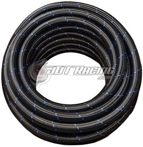 JDT Racing AN20 20AN Black/Blue Nylon Braided Stainless Steel Hose High Quality 10ft Length