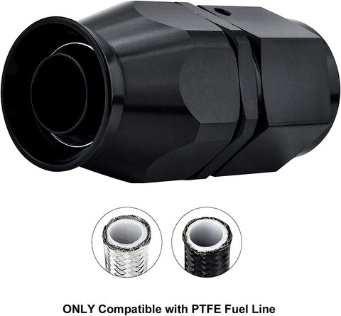 JDT Racing AN4 4AN 90° Degree PTFE Teflon Swivel Hose End Black AN Fitting E85 Flex (Qty 5)