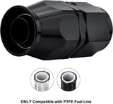 JDT Racing AN4 4AN 45° Degree PTFE Teflon Swivel Hose End Black AN Fitting E85 Flex (Qty 4)