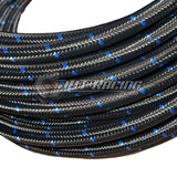 JDT Racing 12AN AN12 PTFE Black/Blue Nylon Braided Stainless Steel Fuel Hose 5ft Length
