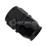JDT Racing AN16 16AN PTFE Teflon Straight Swivel Hose End w/ Ferrule Black Aluminum (Qty 4)