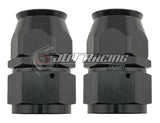 JDT Racing AN16 16AN PTFE Teflon Straight Swivel Hose End w/ Ferrule Black Aluminum (Qty 3)