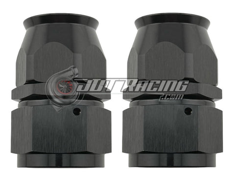 JDT Racing AN16 16AN PTFE Teflon Straight Swivel Hose End w/ Ferrule Black Aluminum (Qty 3)