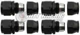 JDT Racing AN16 16AN PTFE Teflon Straight Swivel Hose End w/ Ferrule Black Aluminum (Qty 4)