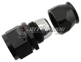JDT Racing AN16 16AN PTFE Teflon Straight Swivel Hose End w/ Ferrule Black Aluminum (Qty 2)