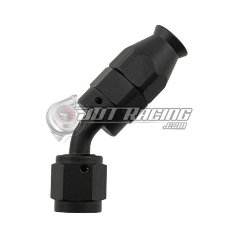 JDT Racing AN3 3AN 45° Degree PTFE Teflon Swivel Hose End Black AN Fitting E85 Flex (Qty 2)