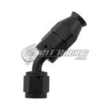 JDT Racing AN3 3AN 45° Degree PTFE Teflon Swivel Hose End Black AN Fitting E85 Flex (Qty 4)