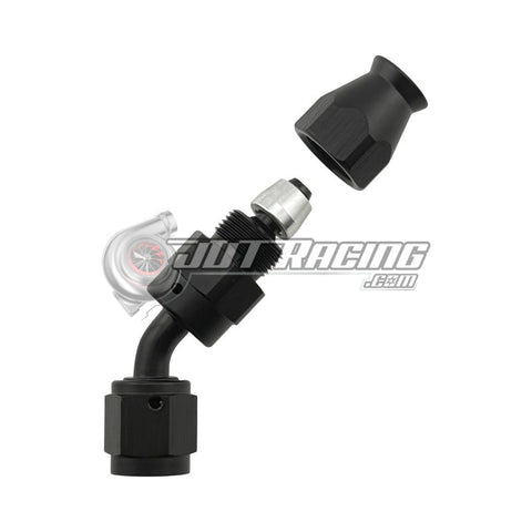 JDT Racing AN3 3AN 45° Degree PTFE Teflon Swivel Hose End Black AN Fitting E85 Flex (Qty 3)