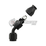 JDT Racing AN4 4AN 45° Degree PTFE Teflon Swivel Hose End Black AN Fitting E85 Flex (Qty 4)